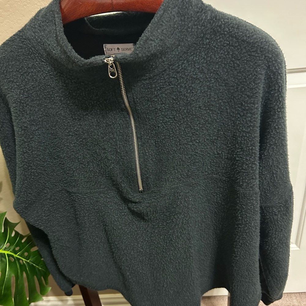 Soft Serve Clothing Half-Zip Turtleneck Sweater - Charcoal